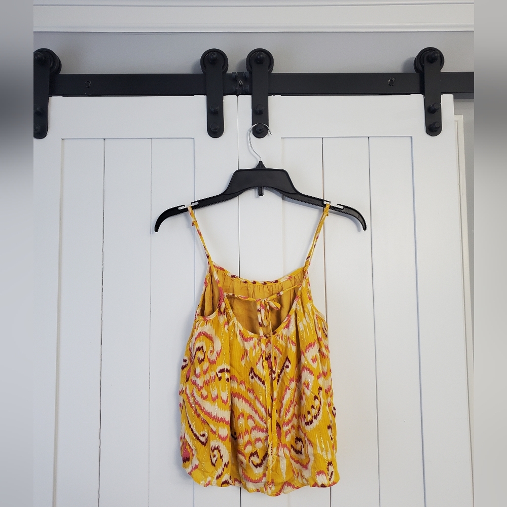 Color Block Yellow Patterned Tank Top. NEW! - Picture 2 of 5